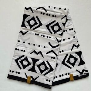 Black and White Multicolor Tribal Print Cotton Fabric